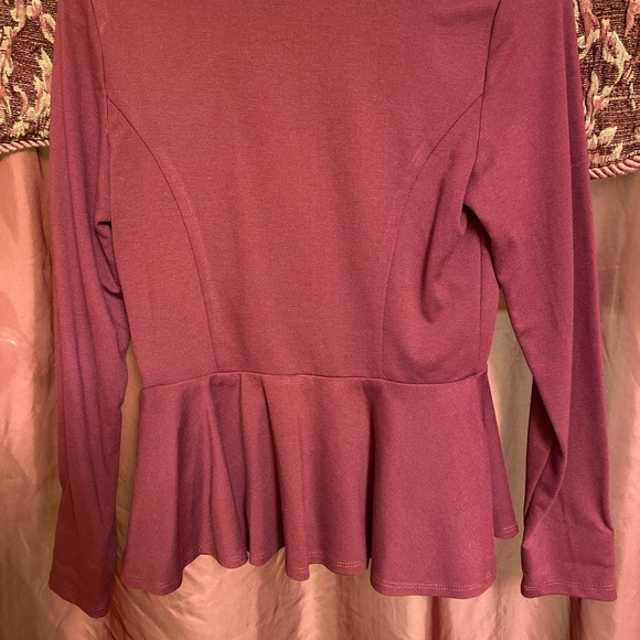 Charlotte Russe,Burgundy peplum jacket - Picture 3 of 4